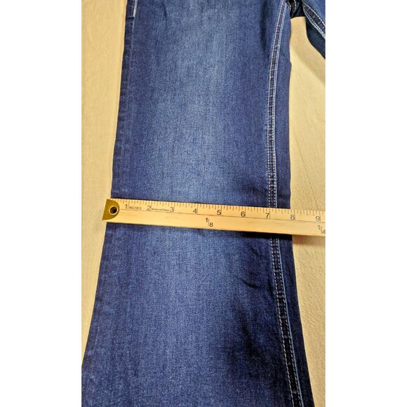 Rock & Roll Denim High Rise Trouser Flare Jeans Womens 27x34 Button Fly Stretch - Picture 11 of 16